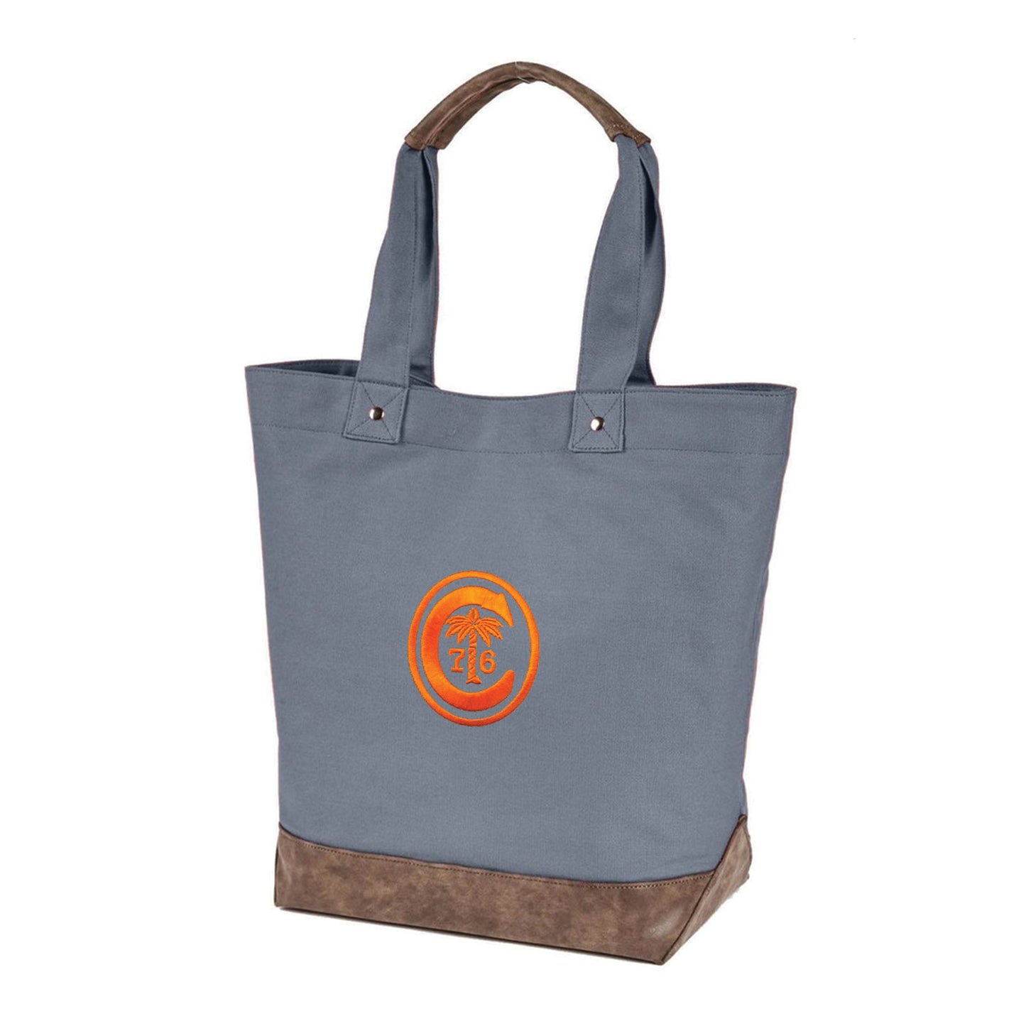 Clemson Ring Crest Tote Bag-Niagara Blue