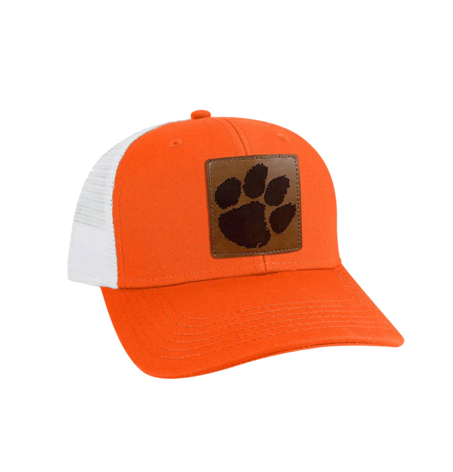 Clemson Paw Leather Patch Trucker