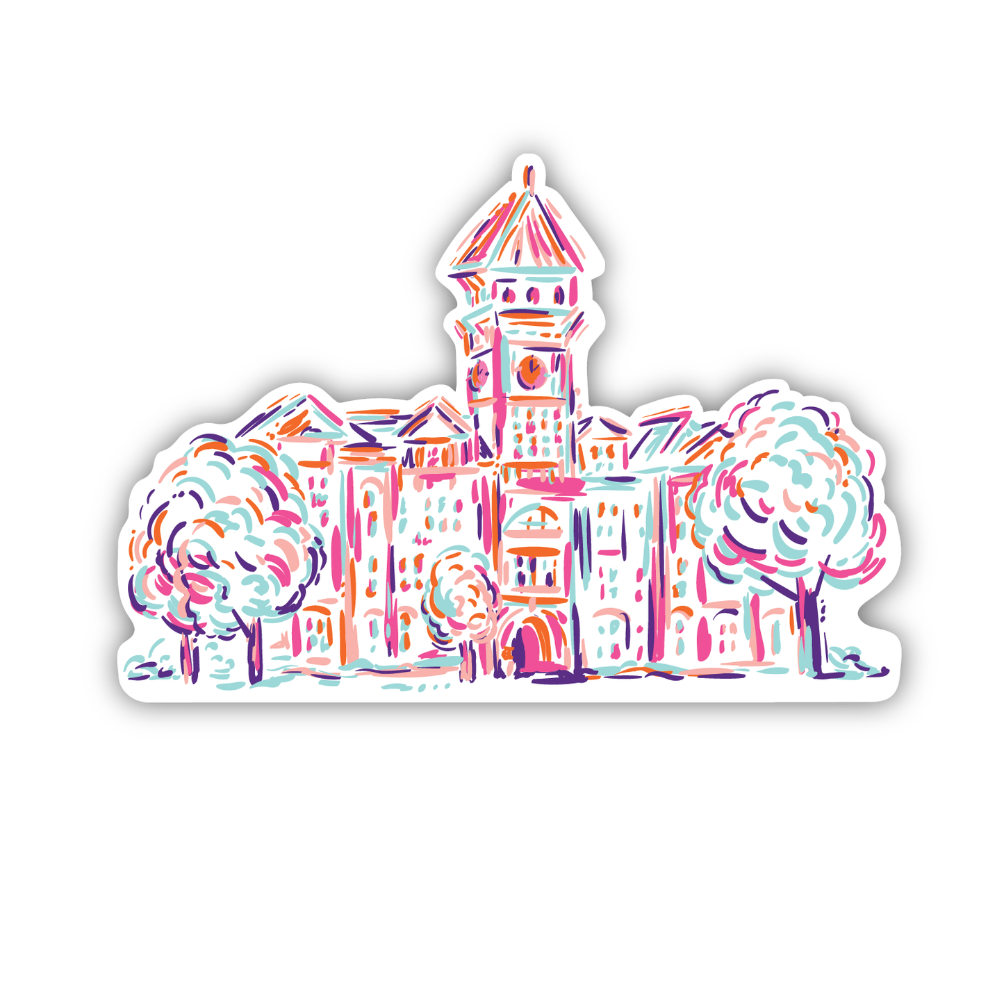 Painted Old Main Decal - (Multiple Sizes)
