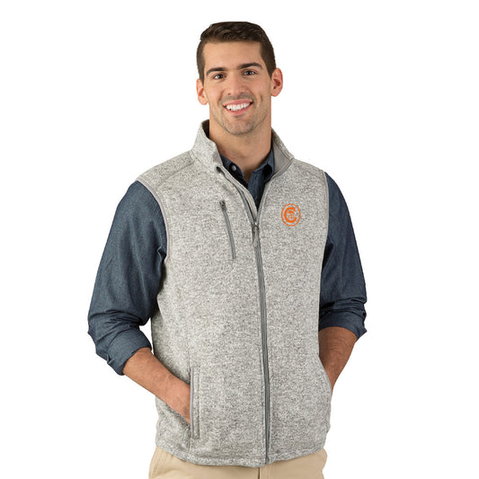 Clemson Ring Crest Vest in Light Grey Heather