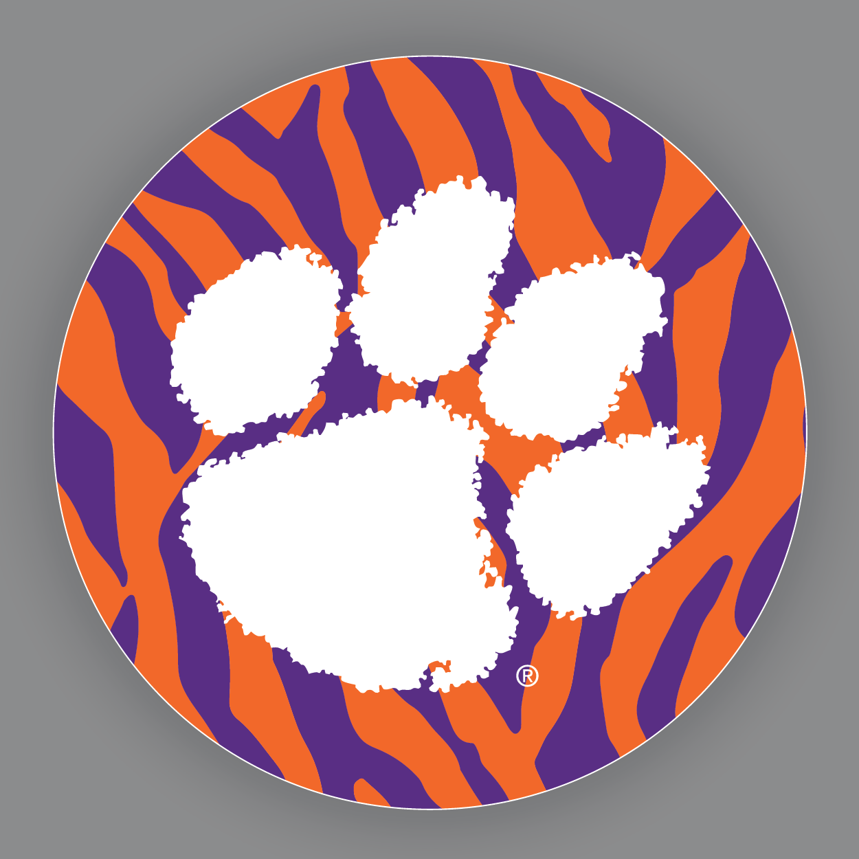 Tiger Stripe Paw Circle Decal