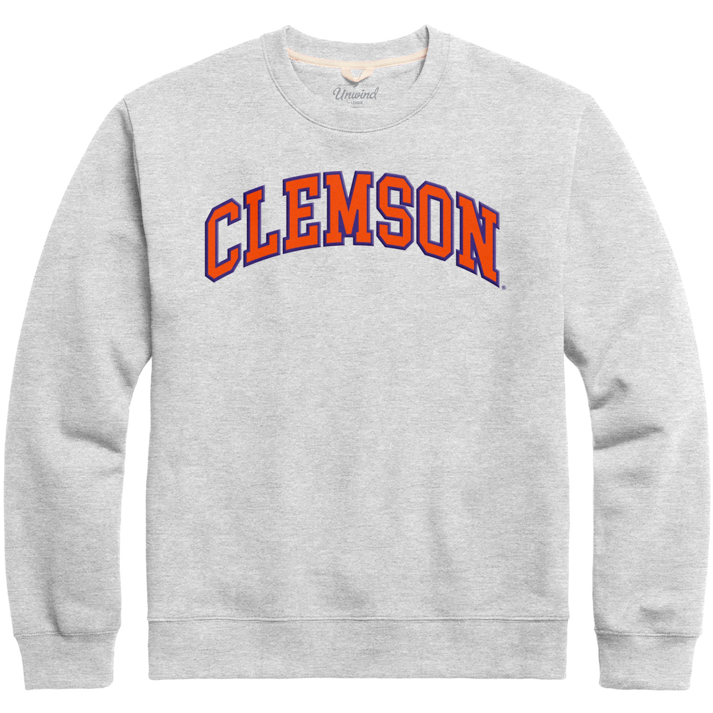 Clemson Arch Essential Crew Gray