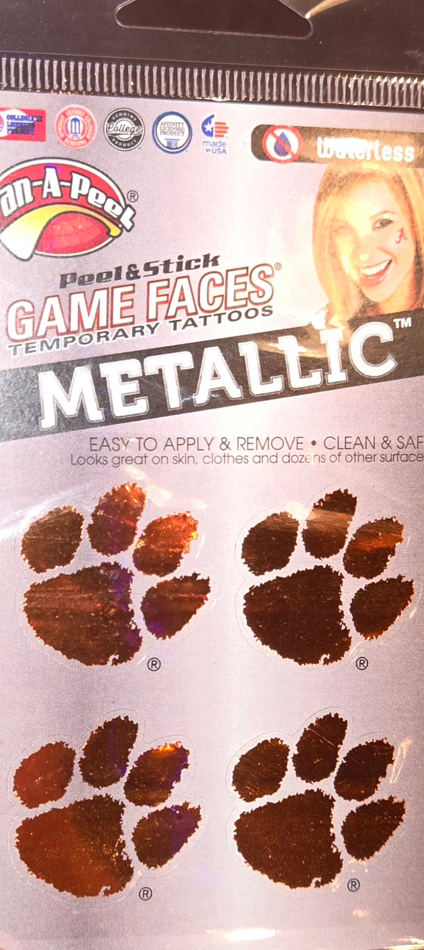 Metallic Paw Temporary Tattoos