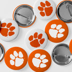 3" Orange Paw Button