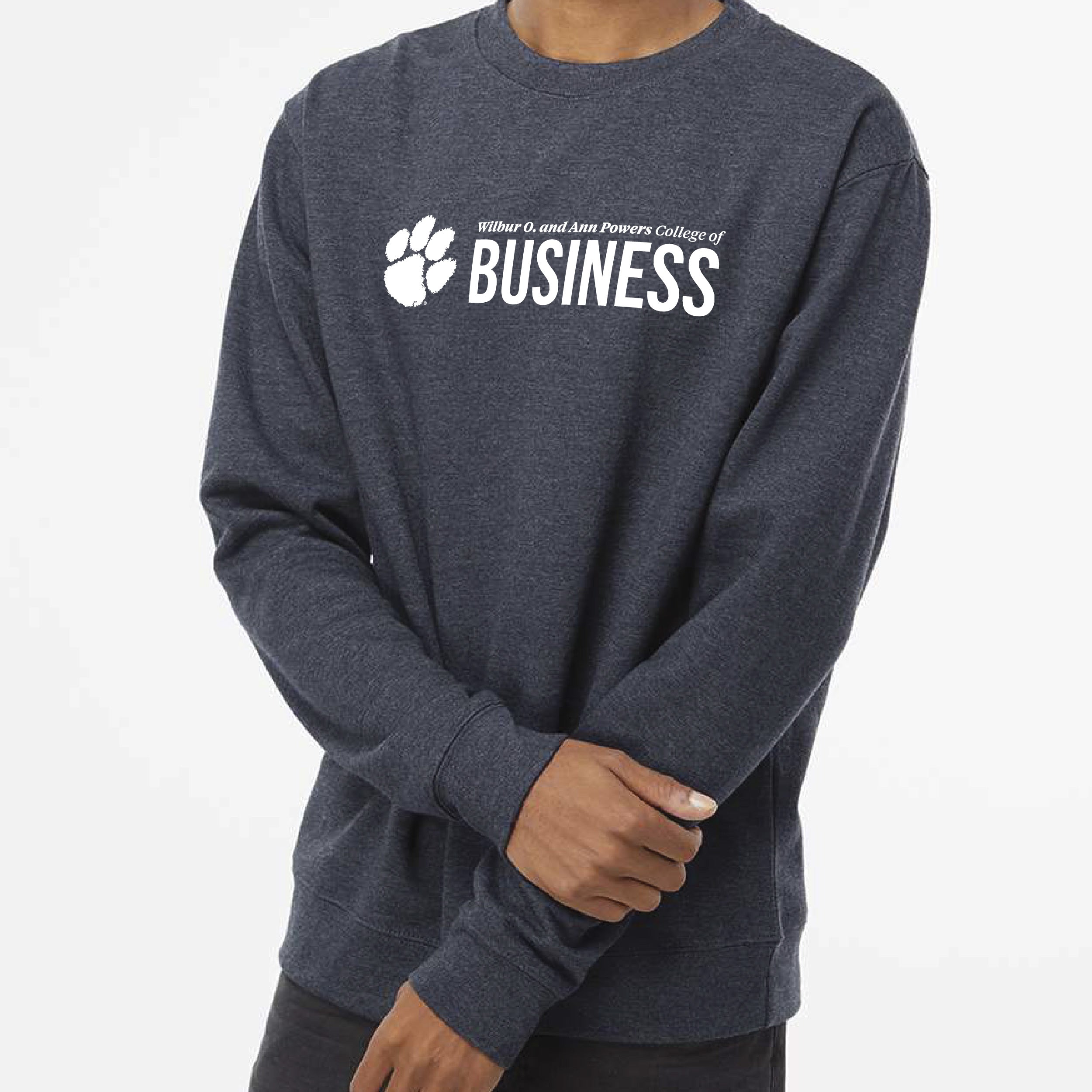 (Pre-Order) Powers College of Business Crewneck Sweatshirt- Heather Navy