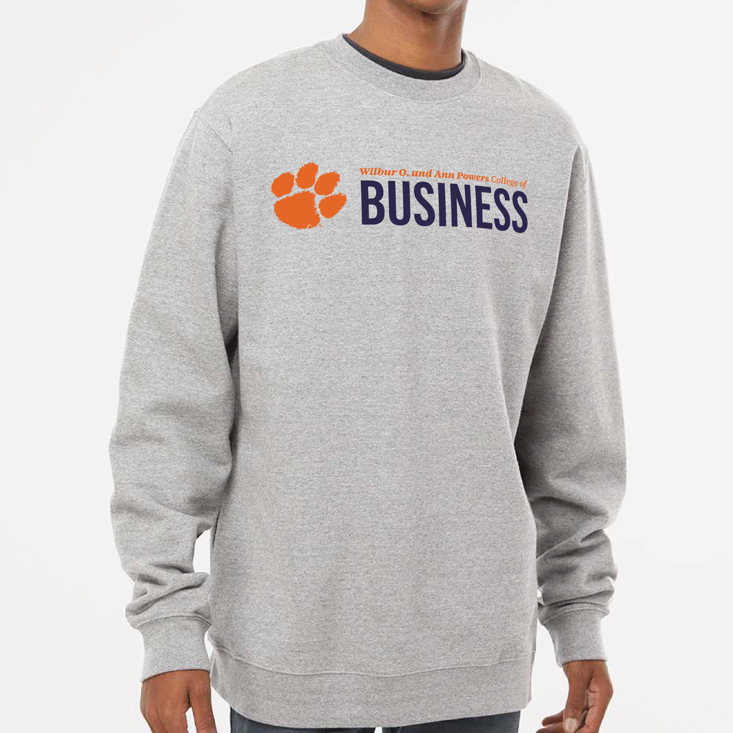 (Pre-Order)  Powers College of Business Crewneck Sweatshirt- Heather Grey