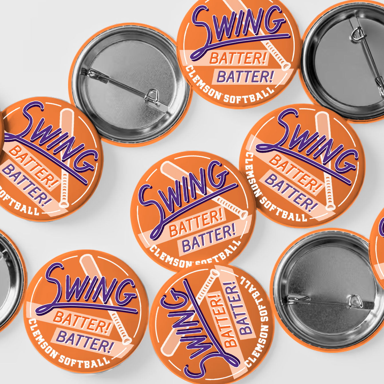 3" Swing Batter Batter Softball Button