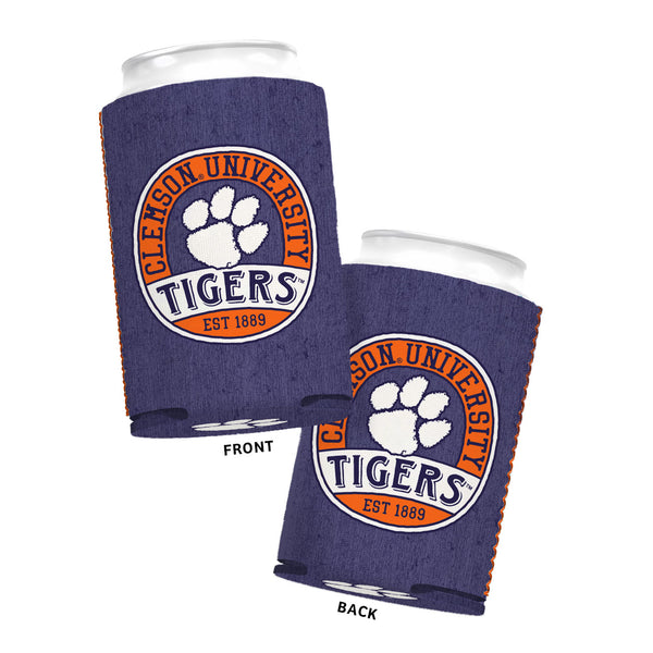 Clemson Tigers 12oz. Black Camo Slim Can Cooler