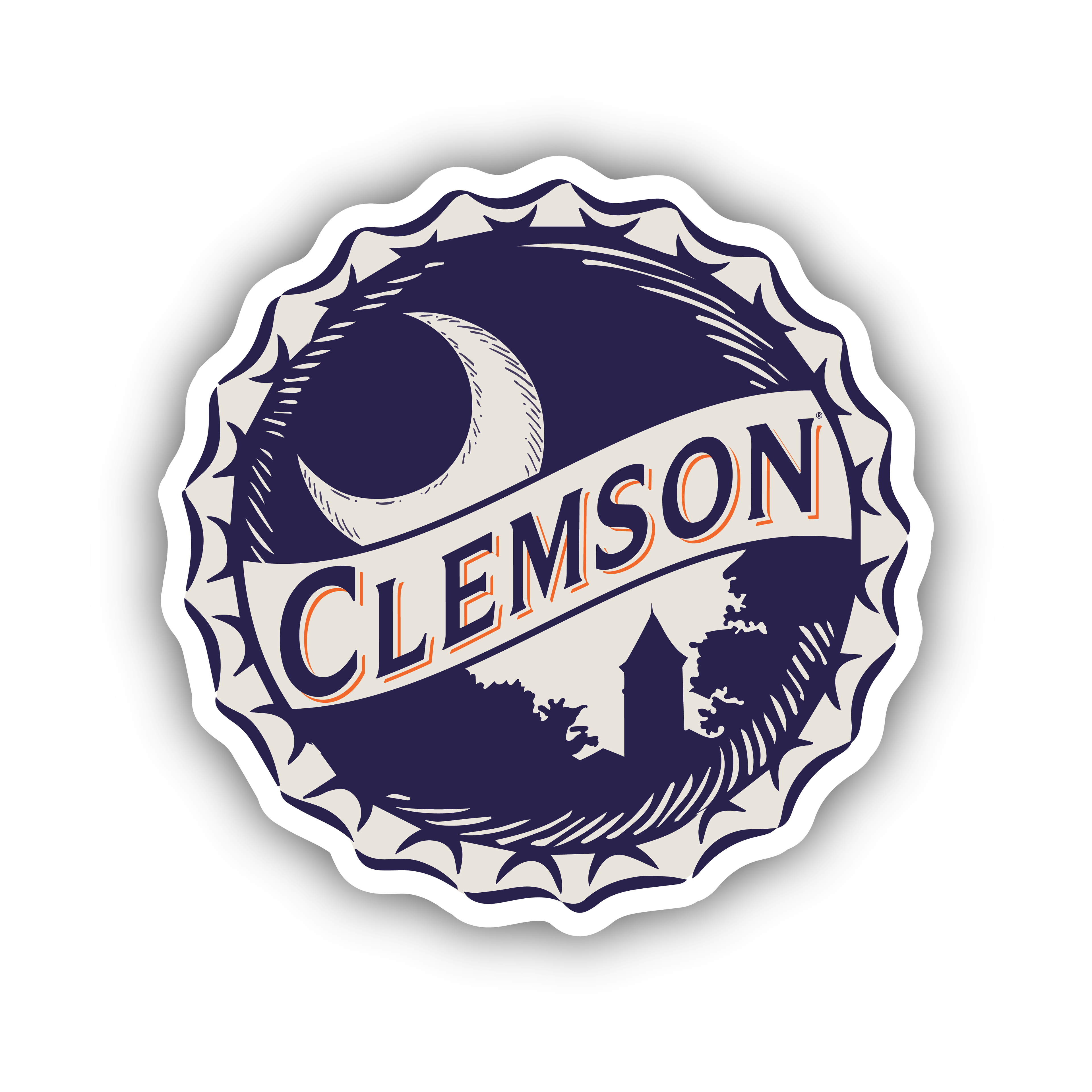 Orange Moon Decal - (Multiple Sizes)