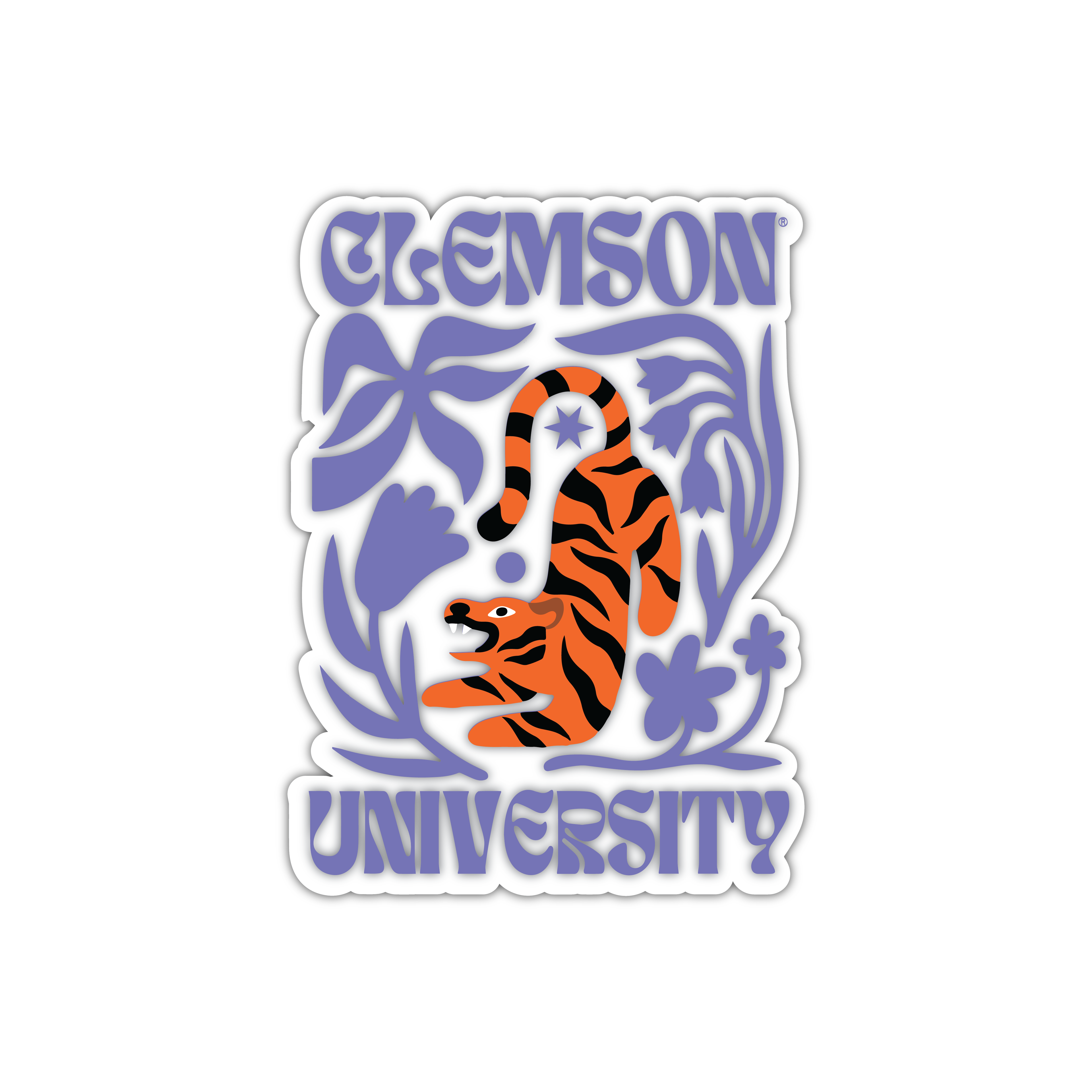 Abstract Floral Tiger Decal - (Multiple Sizes)