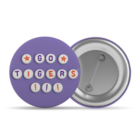 3" Clemson Beads Button