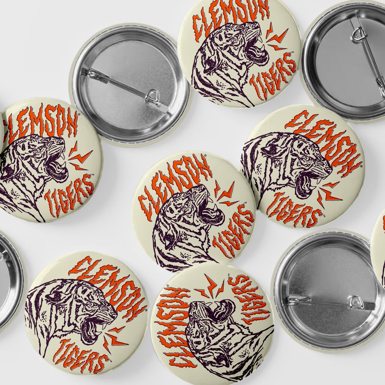 3" Roaring Tiger Button