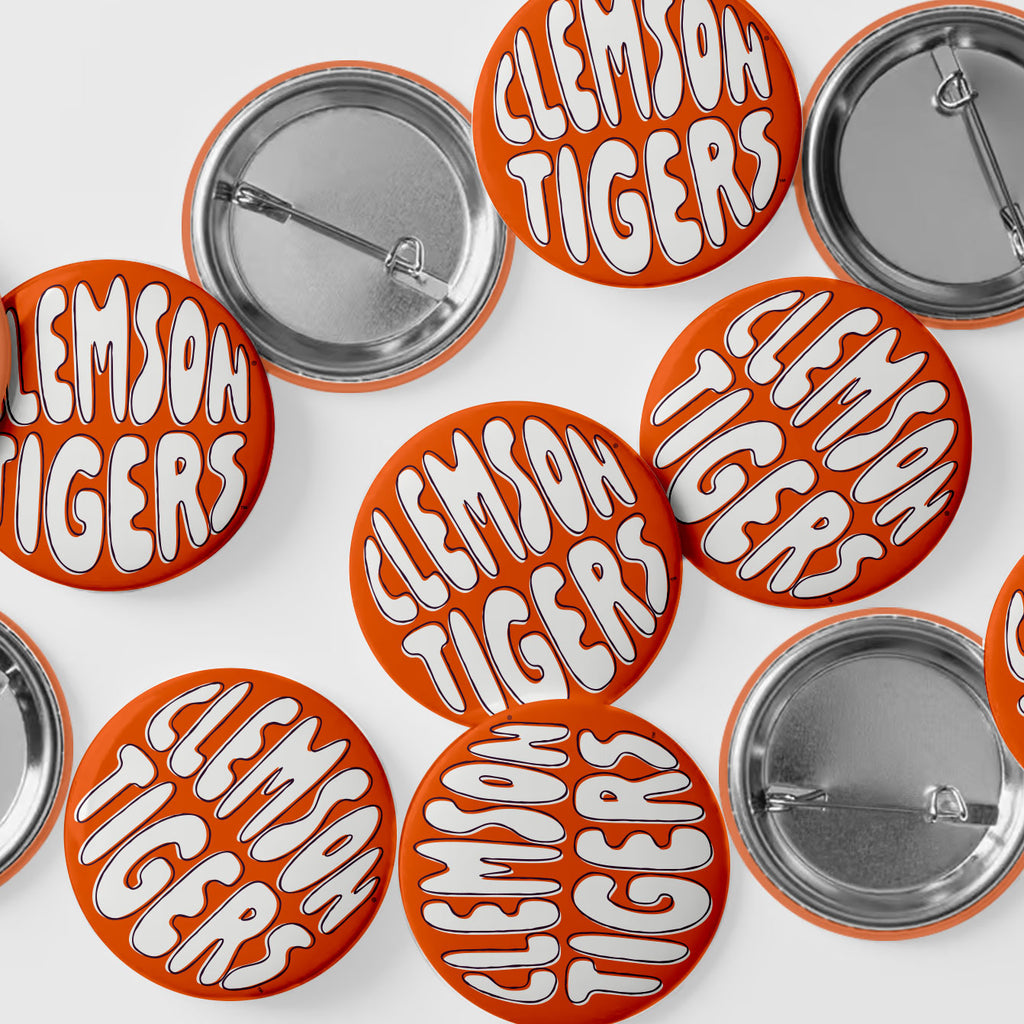 3" Bubbly Clemson Tigers Button