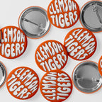3" Bubbly Clemson Tigers Button