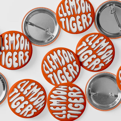 3" Bubbly Clemson Tigers Button