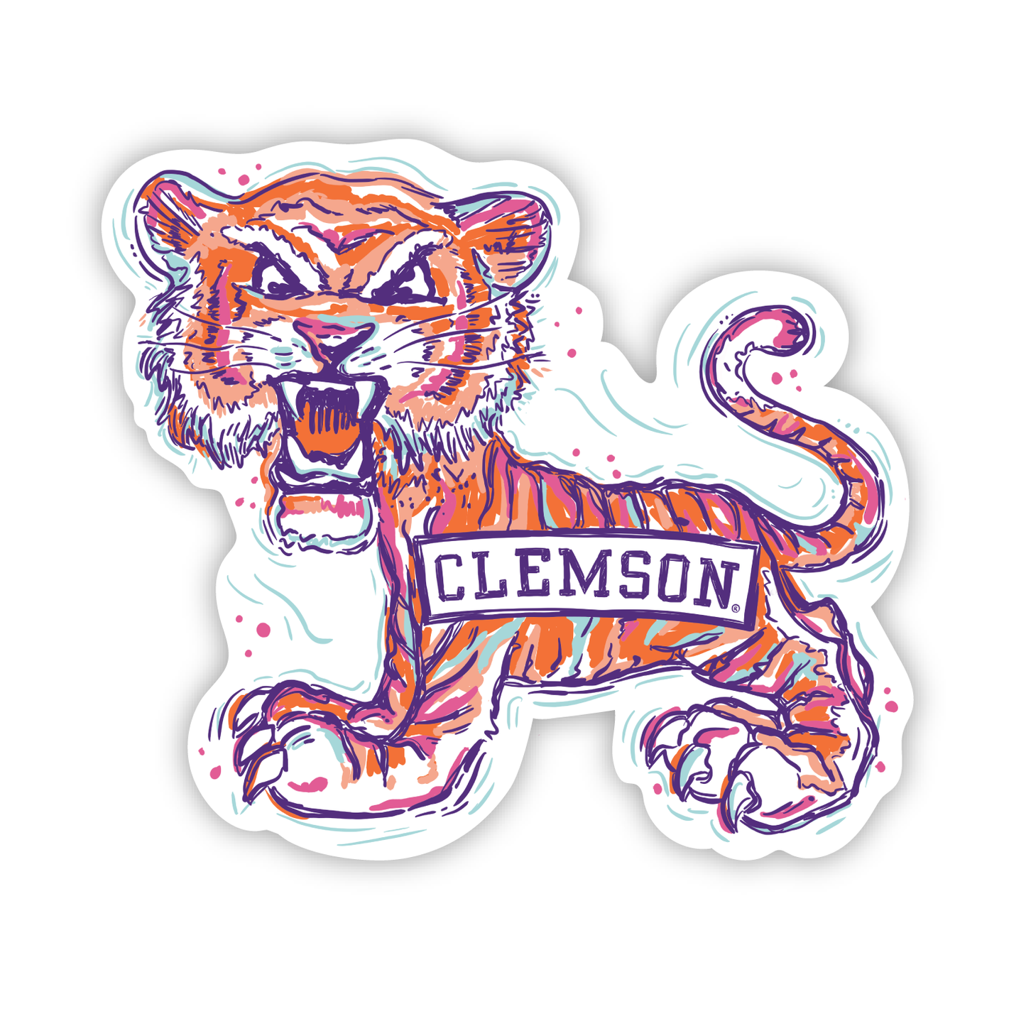 Painted Old School Tiger Decal