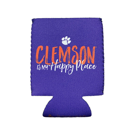 Clemson Is My Happy Place Can Cooler