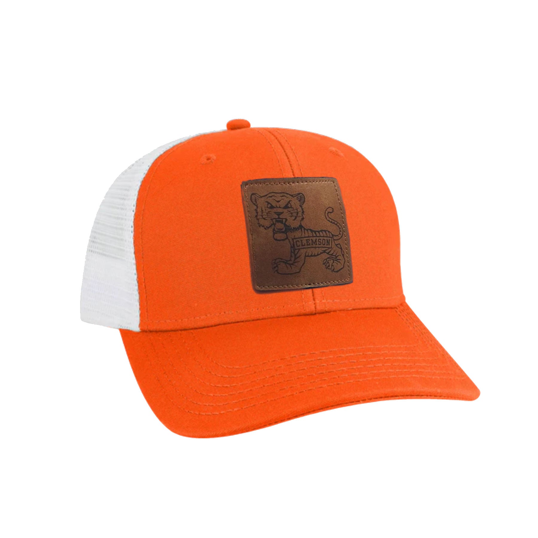 Old School Tiger Leather Patch Trucker - (Multiple Styles)
