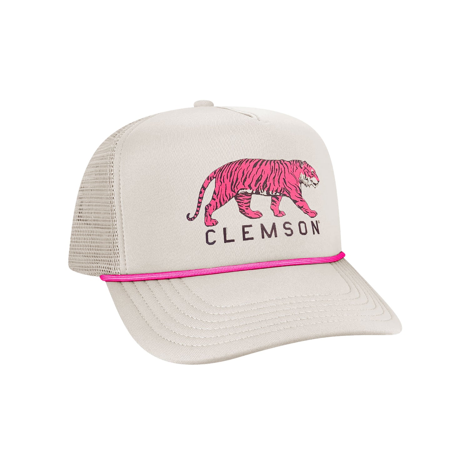 Pink Walking Tiger Corded Trucker
