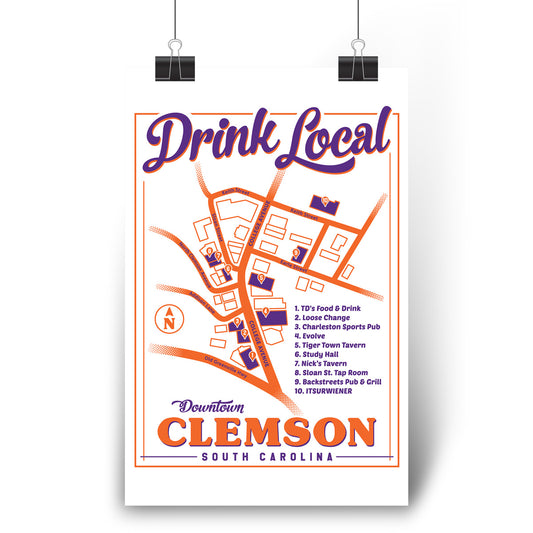 Drink Local Map Poster