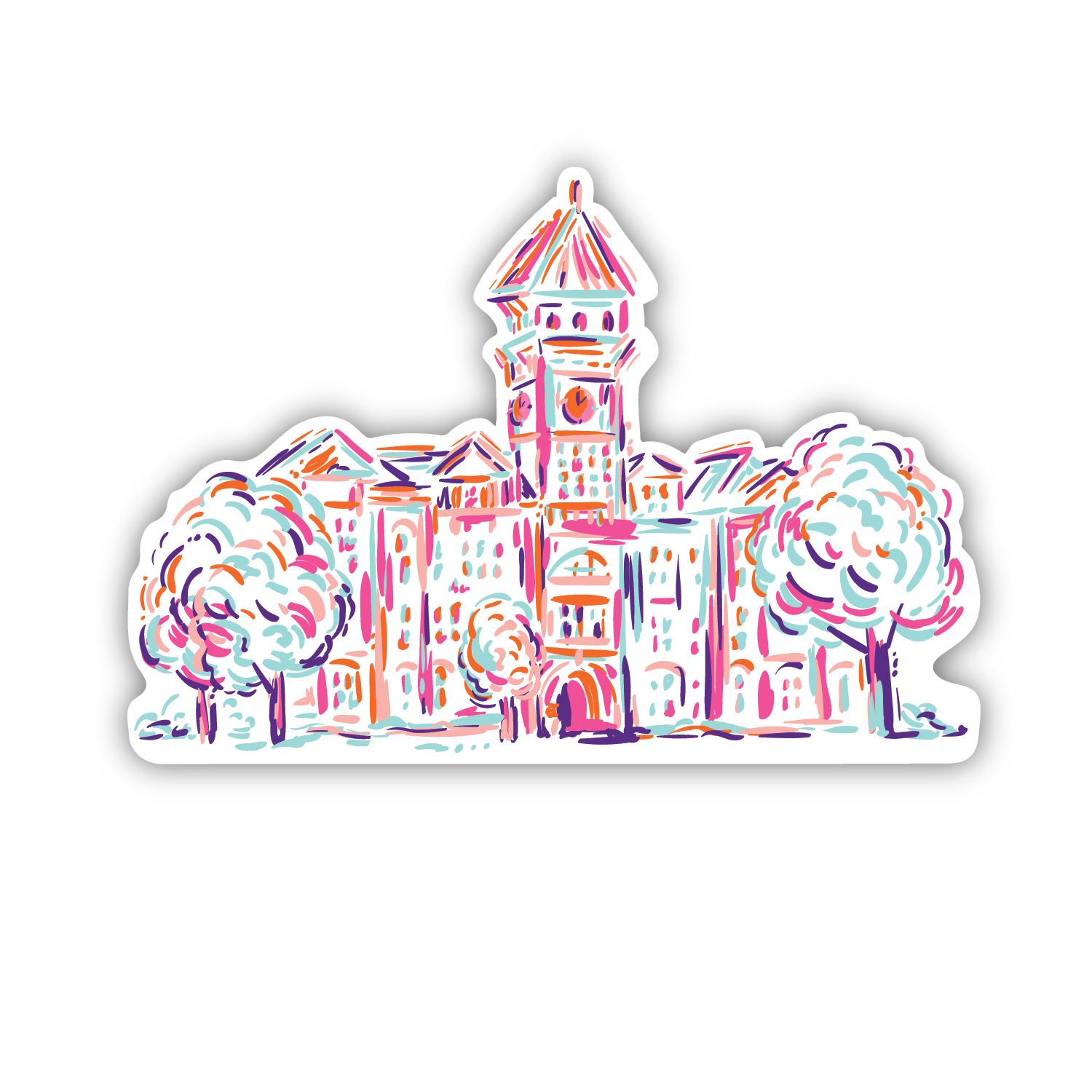 Painted Old Main Decal - (Multiple Sizes)