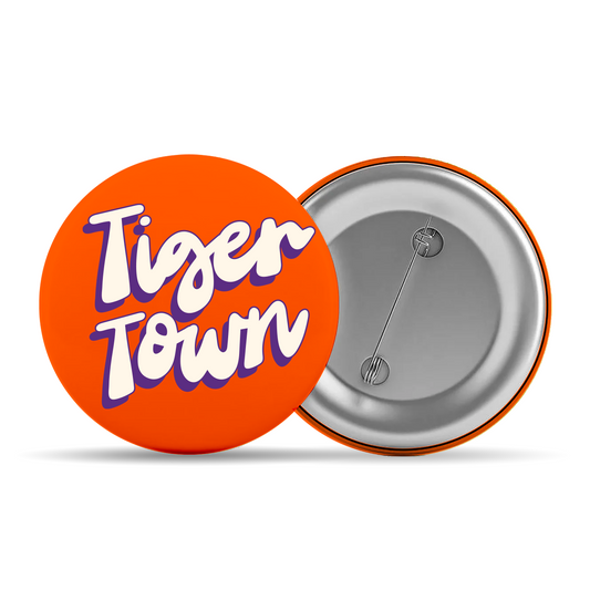 3" Retro Tiger Town Button