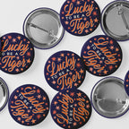 3" Lucky Tiger Button