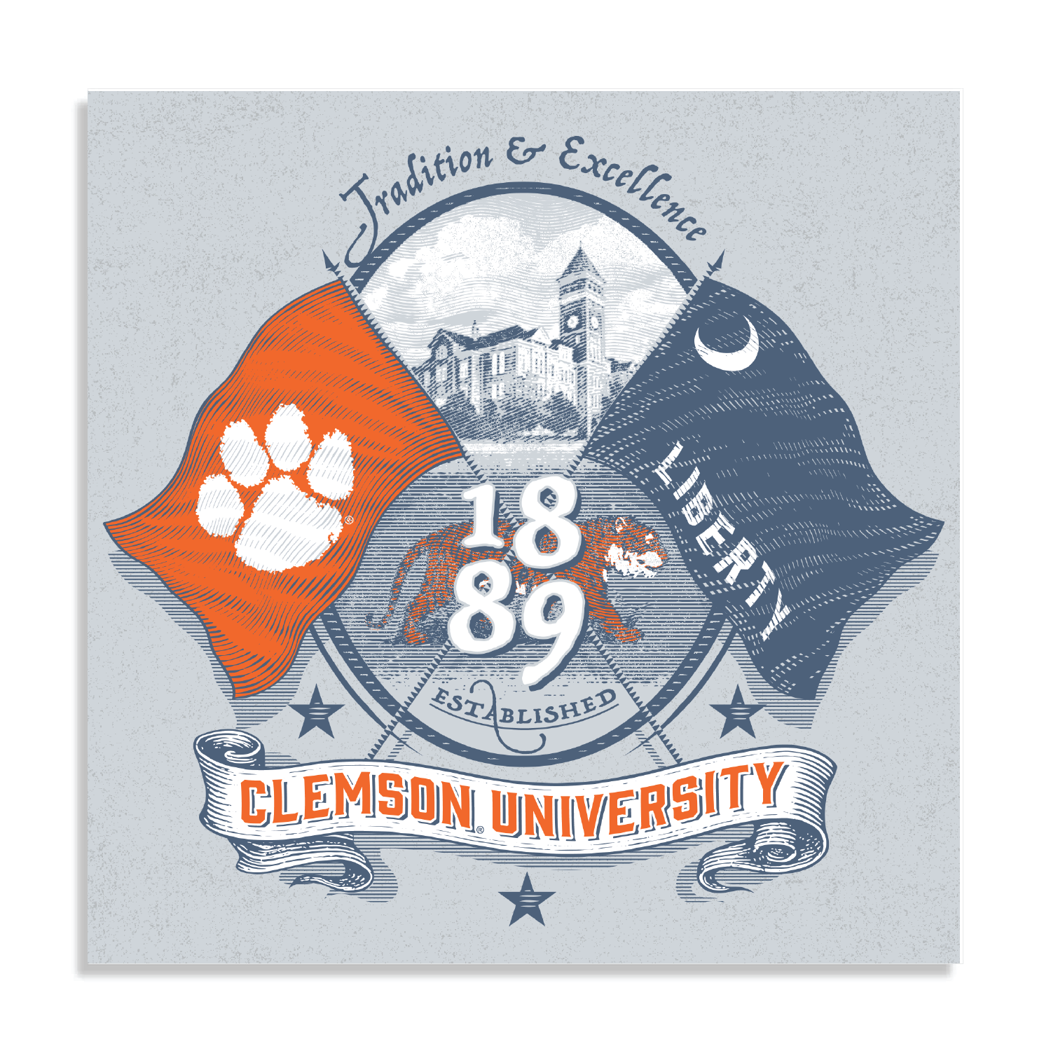 Clemson Liberty Flag Poster