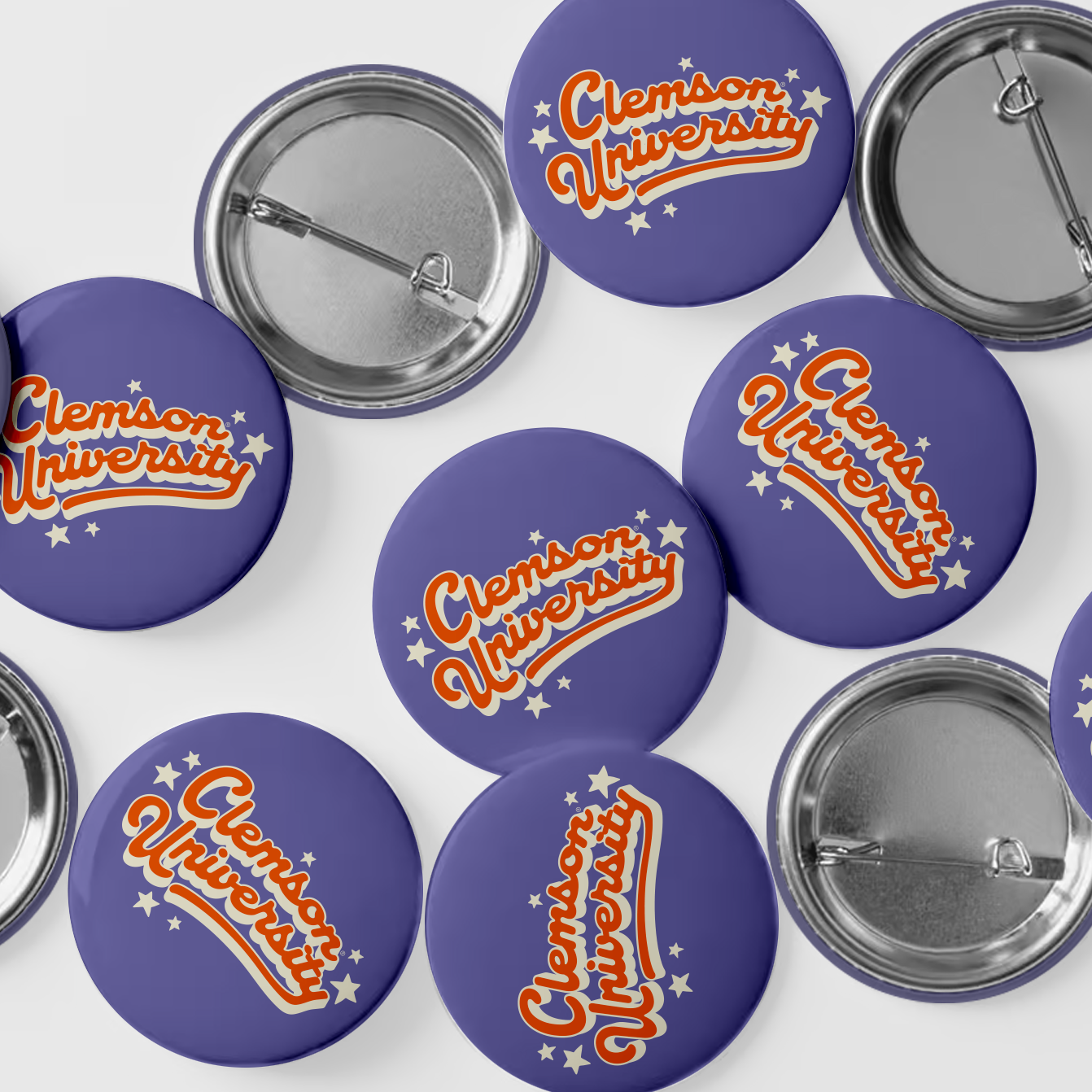 3" Retro Clemson University Button