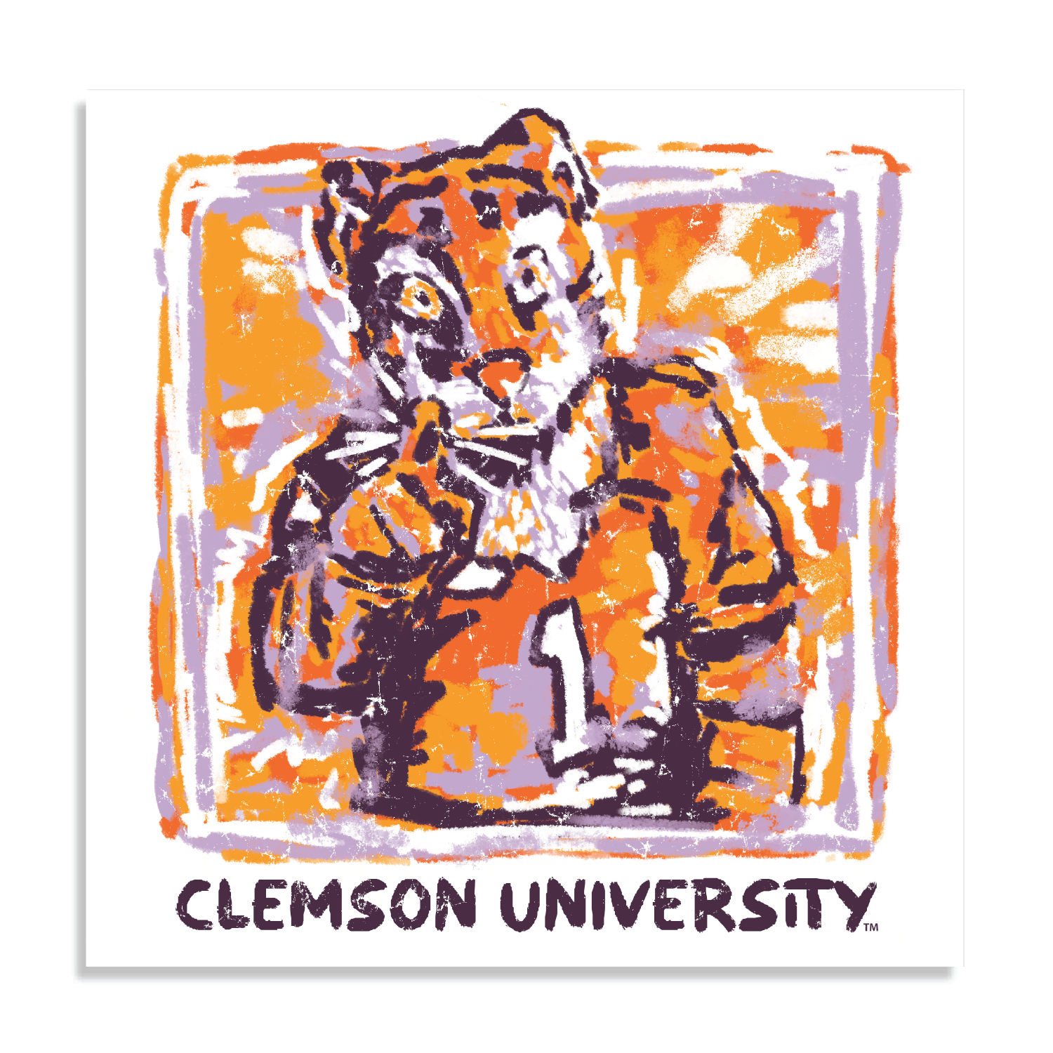 Painted Tiger Mascot Poster