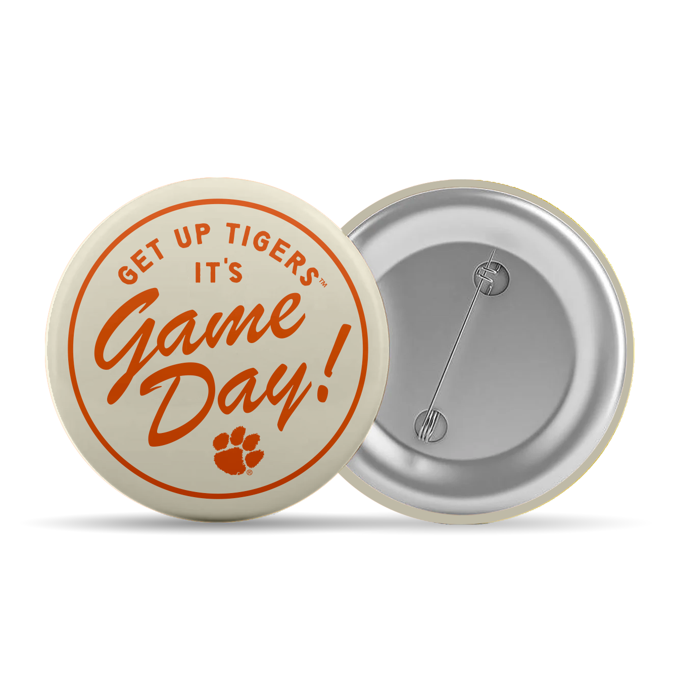 3" Get Up Tigers Button