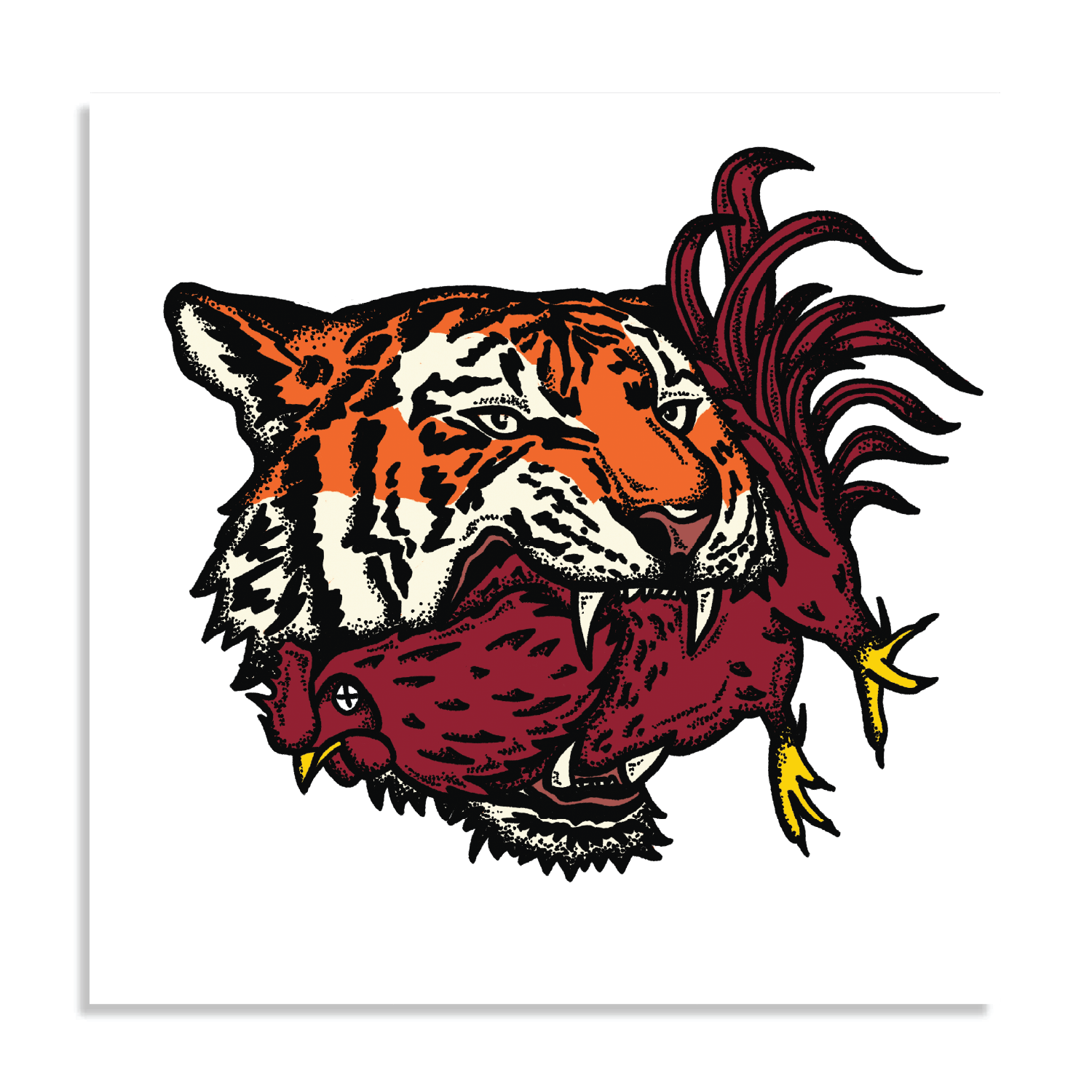If a Tiger and a Chicken got in a Fight Poster