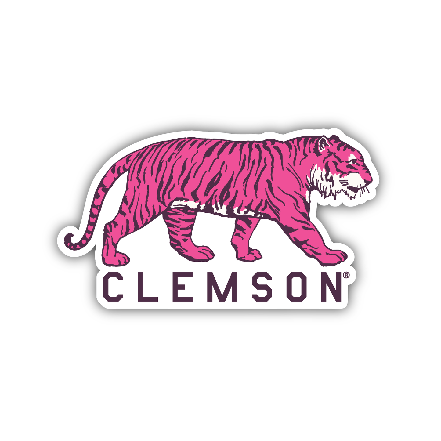 Walking Pink Tiger Decal- (Multiple Sizes)