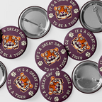 3" Great Day Tiger Button