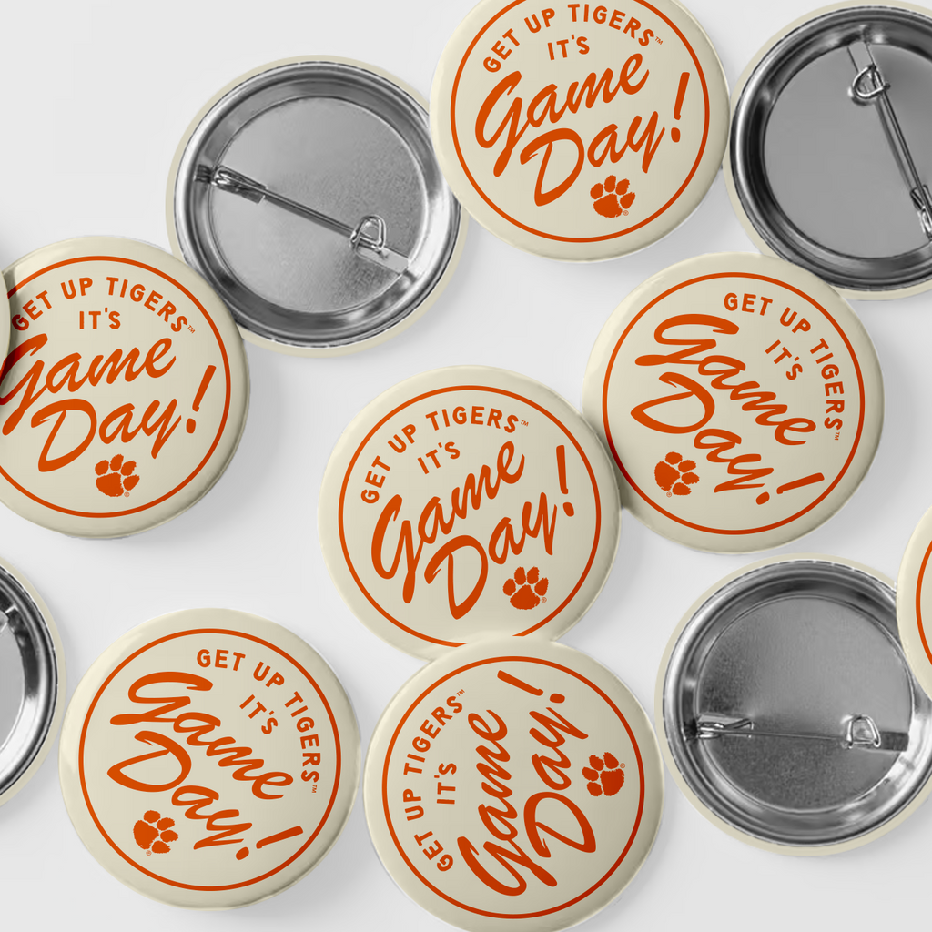 3" Get Up Tigers Button