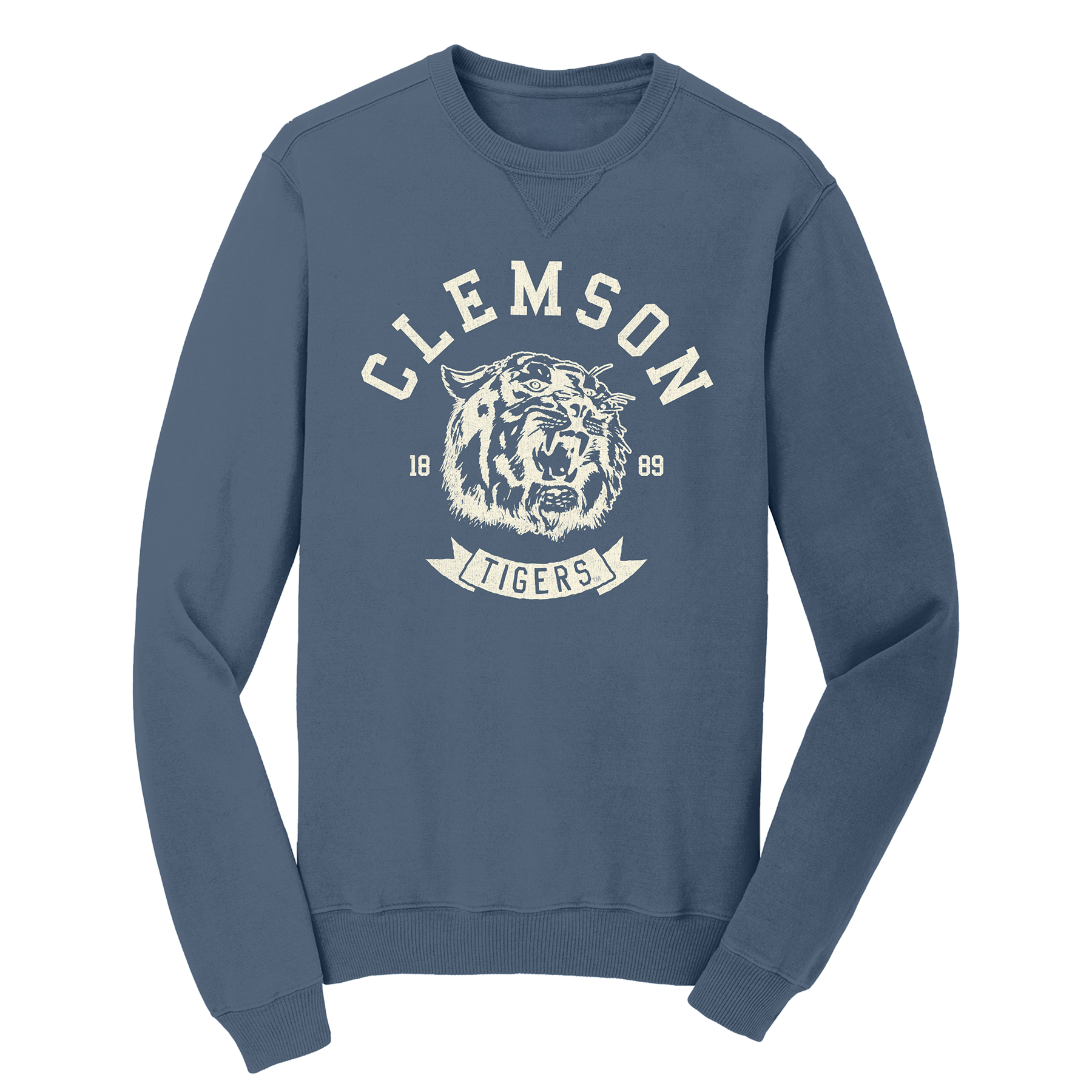 Clemson Phys Ed Denim Blue Crew