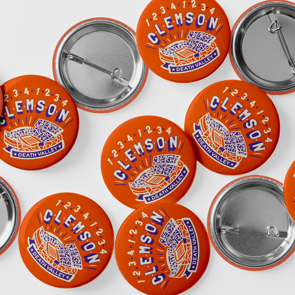 3" 1234 CLEMSON Button
