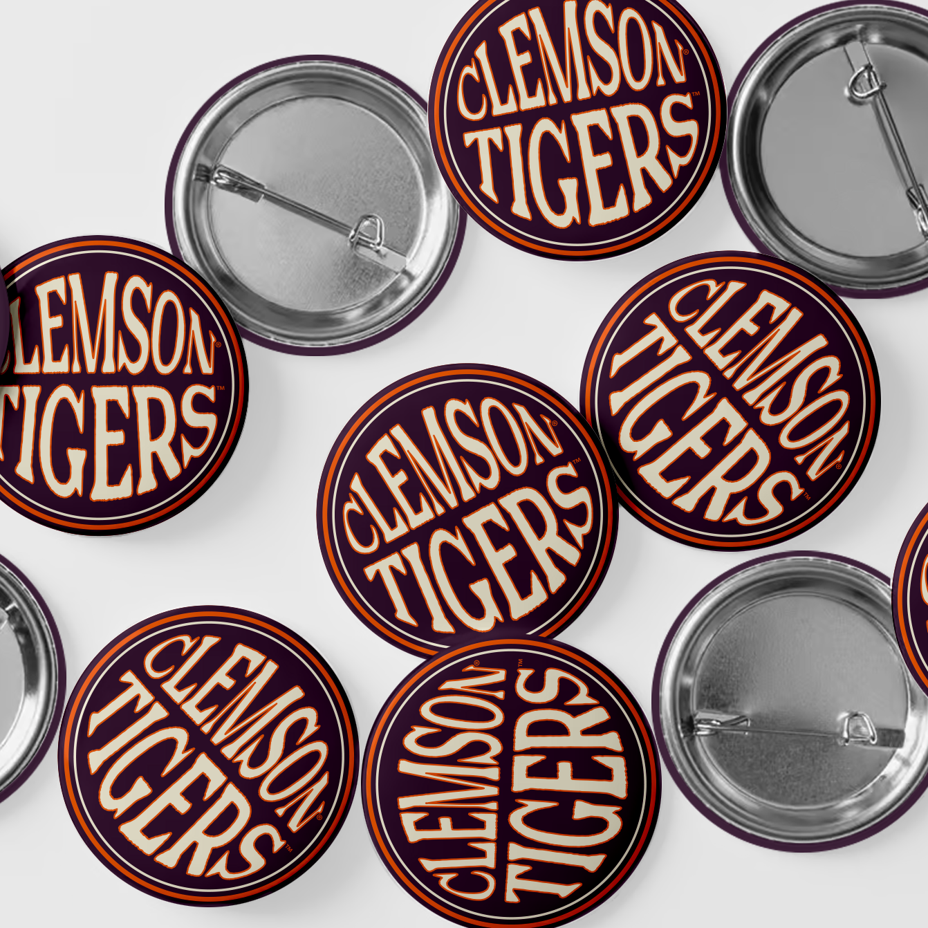 3" Clemson Tigers Retro Button