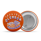 3" 1234 CLEMSON Button