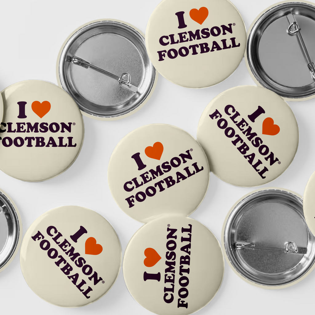 3" I Love Clemson Football Button