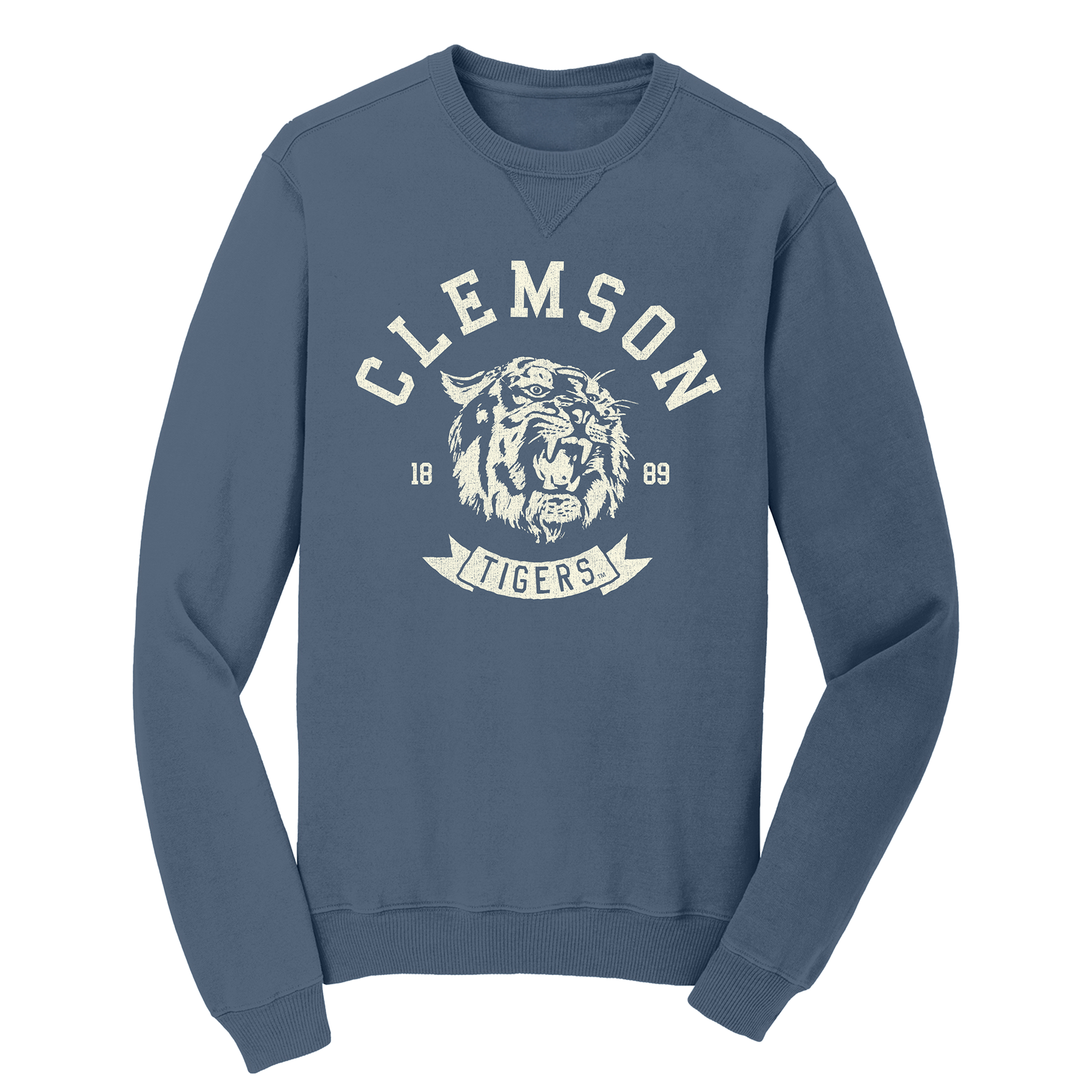 Clemson Phys Ed Denim Blue Crew