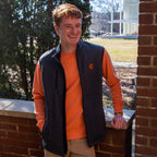 Clemson Ring Crest Vest in Charcoal Heather