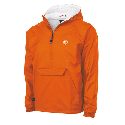 Clemson Ring Crest 1/4 Zip Rain Pullover in Orange