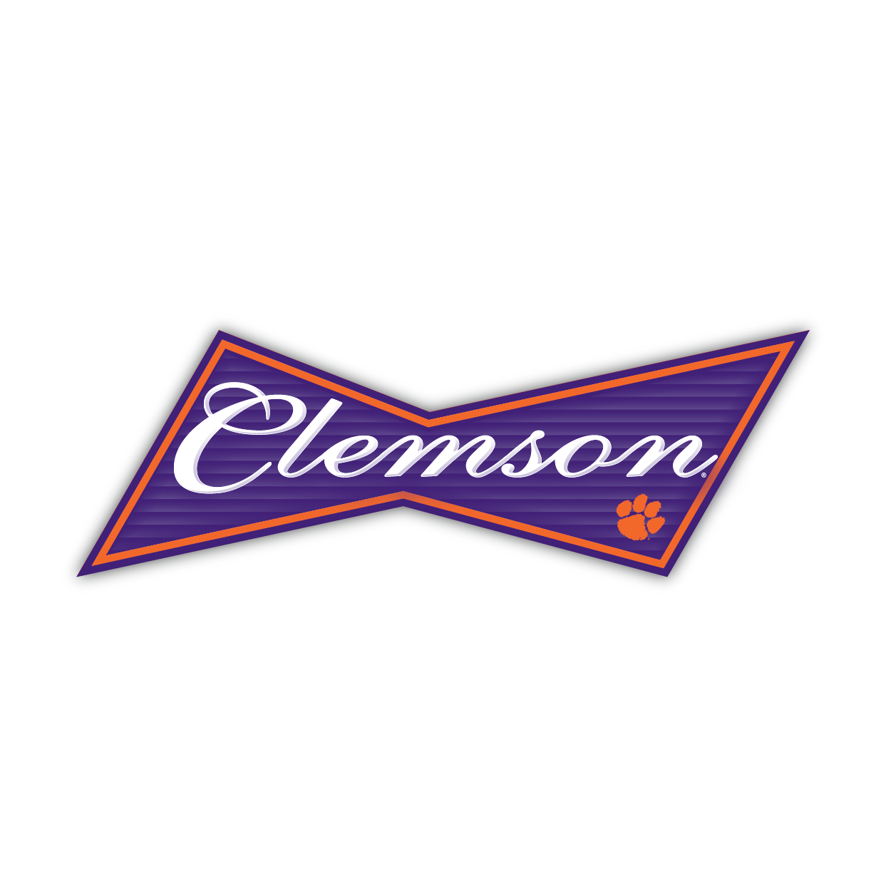 Clemson Bow Label Decal