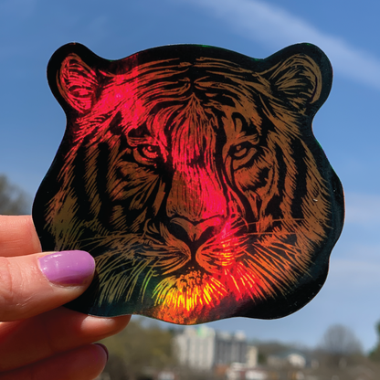 Holographic Golden Tiger Decal