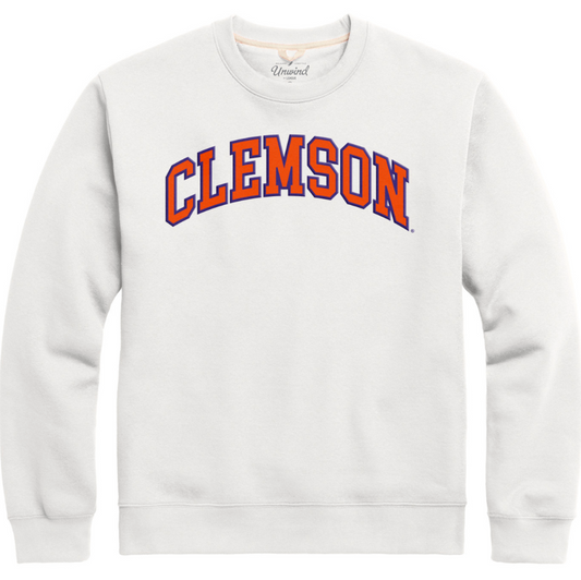 Clemson Arch Essential Crew White