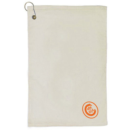 Clemson Ring Crest Golf Towel in Beige